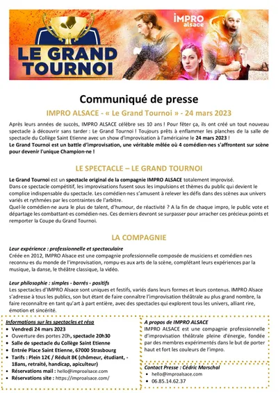 LE SPECTACLE – LE GRAND TOURNOI